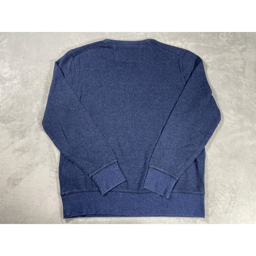 Banana Republic Ultra Soft Waffle Sweatshirt Men's L Blue Crewneck Pullover